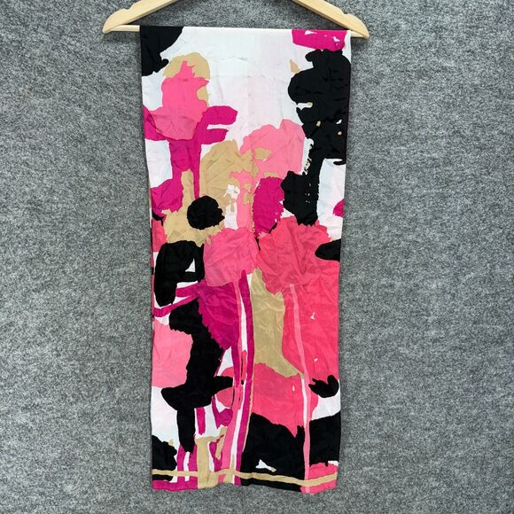 Anne Klein Scarf Women Pink Colorblock Silk Rectangle Scarf Multifunctional - Picture 1 of 4